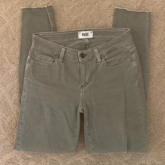 Paige Verdugo Ankle army green jeans 27 - Picture 3 of 10